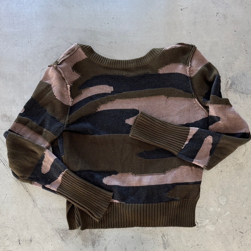 Dance & Marvel Camouflage Sweater - Olive and Mauve